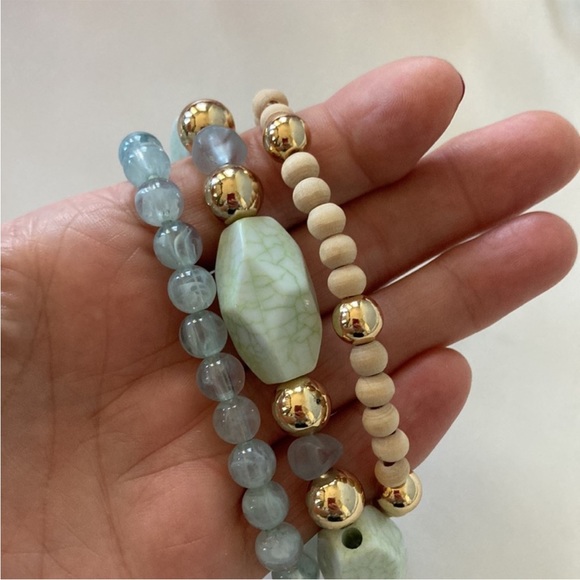 New York & Company Set of 3 Stretch Beaded Bracelets - Picture 3 of 4